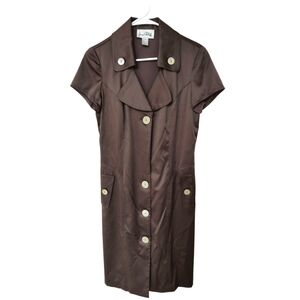 Joseph Ribkoff Brown Short Sleeve Shirt Dress, 8